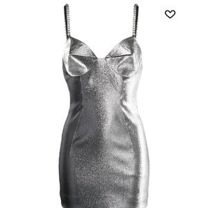 AREA DRESS IN METALLIC SILVER